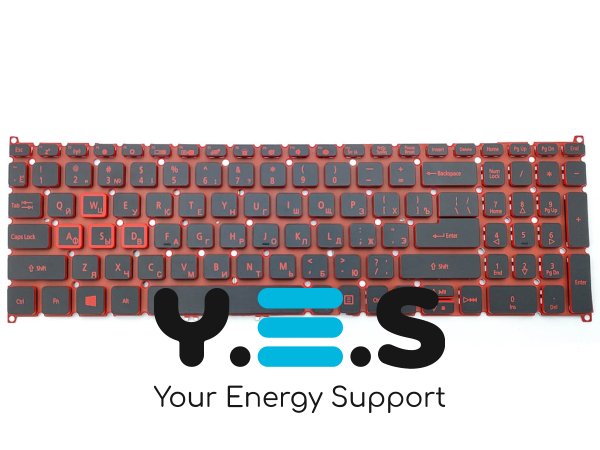 Клавіатура для ноутбуків ACER SP515-51 / SP515-51N / SP515-51GN та Nitro NP515-51 — чорна, RU-розкладка, червона підсвітка