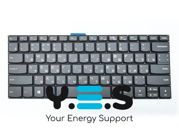 Клавіатура для ноутбуків Lenovo (RU, сіра) — сумісна з Ideapad 330S-14ARR, 330S-14AST, 330S-14IKB, 330S-14ISK, V330-14IKB, Yoga 520-14IKB, 720-15ISK, 720-15IKB