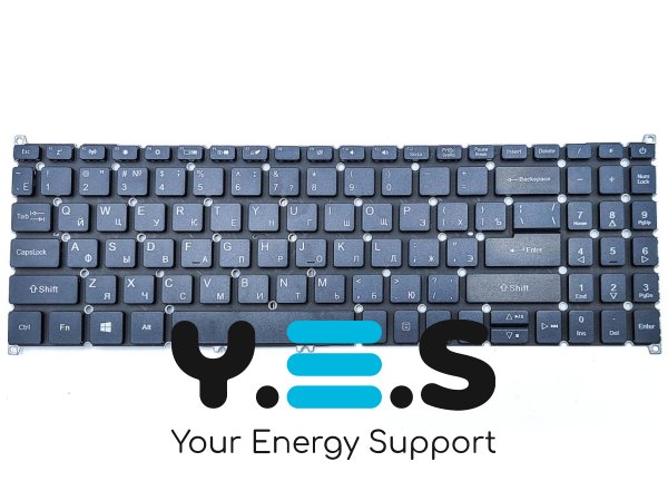 Клавіатура для ноутбуків ACER Aspire A515-43 / A515-53 / A515-54 / A515-55 / A515-56 / A515-44 / A515-45 / A315-21 / A315-31 / A315-33 та SF315-51 — RU, чорна, без рамки