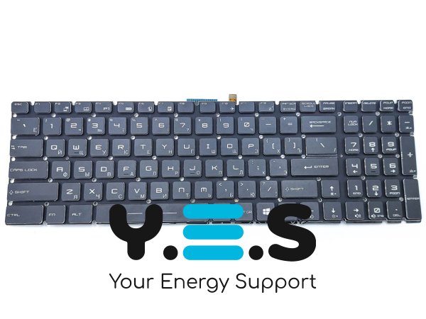 Клавіатура для ноутбуків MSI GE63 / GE73 / GE63VR / GE73VR / GS63 / GS63VR / GX63VR / GT63 6RF / 7RF, MS-16K2, MS-179B — RU, чорна, з білою підсвіткою, Original