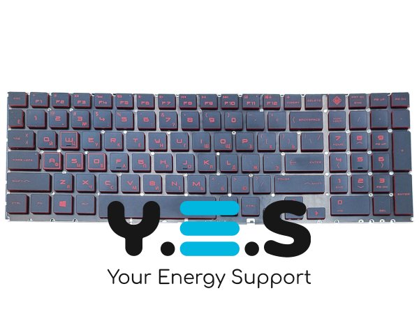 Клавіатура з підсвіткою для ноутбуків HP Omen 15-DC, 15-DH, 15T-DC — чорна, RU-розкладка