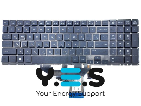 Клавіатура для ноутбука HP Omen 15-DC, 15-DH, 15T-DC — чорна (RU-розкладка), з RGB-підсвіткою