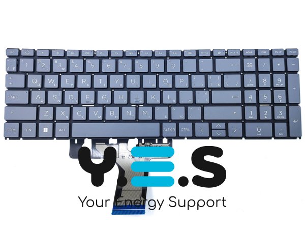 Клавіатура з підсвіткою для ноутбуків HP Pavilion 16-AB, 16-AB0010NR, 16-AB0023DX, 16-AB1000 — українська розкладка (UA), колір Grey