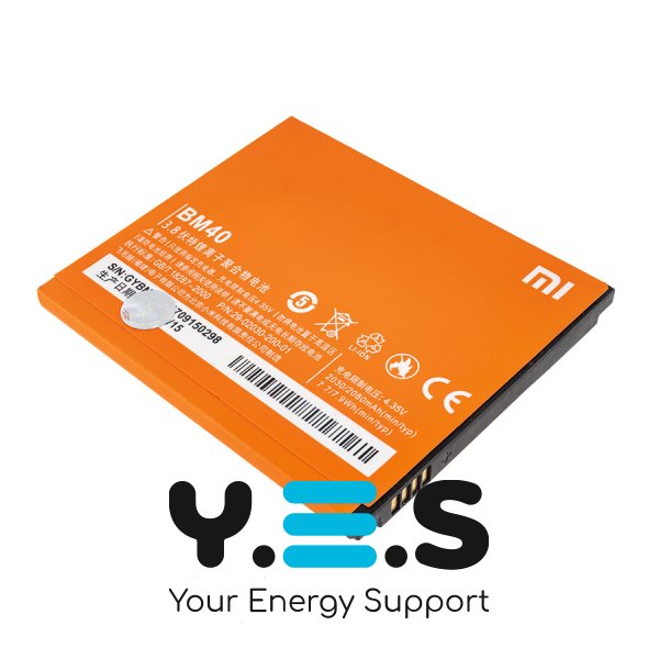 Акумулятор BM40 для смартфона Xiaomi Mi 2A — 3.8V, 2030mAh (7.9Wh), China Original
