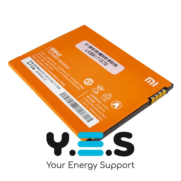 Акумулятор BM42 для смартфона Xiaomi Redmi Note — батарея 3.8V, 3100mAh