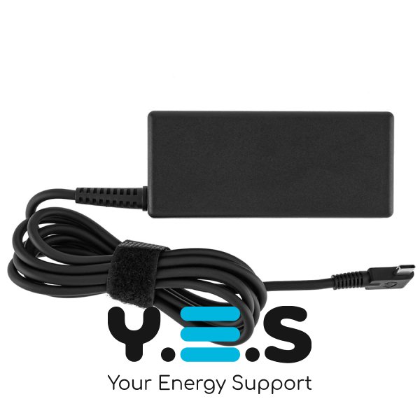Блок живлення для ноутбука HP USB‑C (Type‑C) 65W, чорний, прямокутний штекер