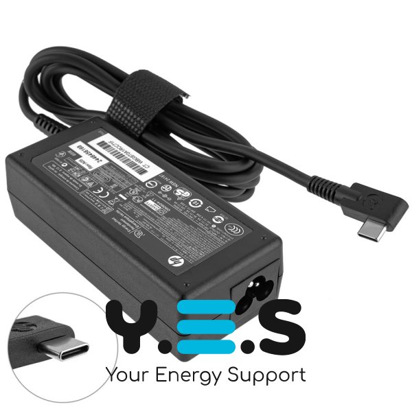 Блок живлення для ноутбука HP USB‑C (Type‑C) 65W, чорний, прямокутний штекер