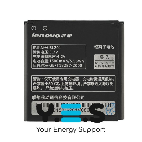 Акумулятор Lenovo BL201 для смартфона Lenovo A60+ — 3.7V, 1500mAh (5.5Wh)