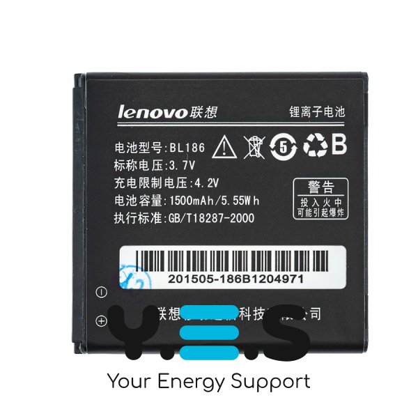 Акумулятор Lenovo BL186 для смартфона Lenovo A288T — 3.7V, 1500mAh (5.55Wh)