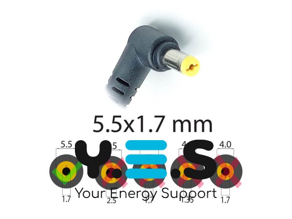 Адаптер живлення для ноутбуків Acer 19V 2.37A 45W, штекер 5.5×1.7, без мережевого кабелю