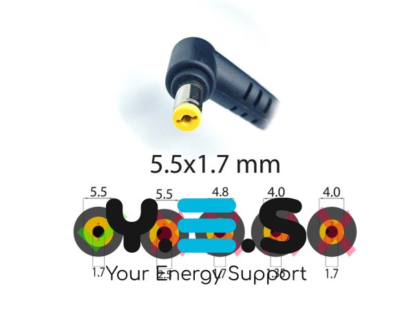 Адаптер живлення для ноутбуків Acer 19V 7.1A 135W, роз’єм 5.5×1.7, без мережевого кабелю