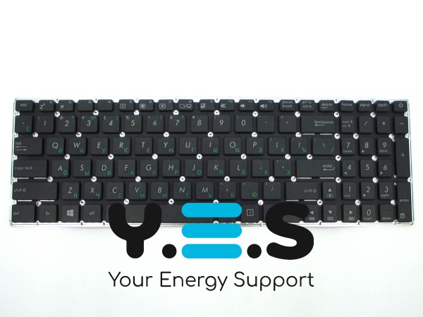 Клавіатура для ноутбуків ASUS X540, X540L, X540LA, X540LJ, X540S, X540SA, X540SC, x543ma, X543U, X543LA, X543L — чорна, RU розкладка, без рамки