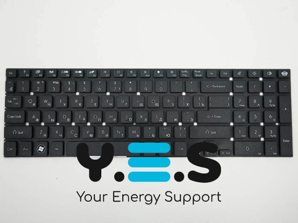 Клавіатура для ноутбука Packard Bell EasyNote LS11/TS11/LV11/LK11, Gateway NV55, Acer 5830 — RU, чорна, без рамки