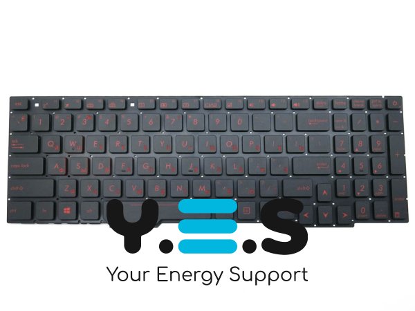 Клавіатура з підсвіткою для ноутбуків ASUS GL553, GL553V, GL553VW, ZX73, FX553VD, ZX553VD, ZX53V, FX53VD, FX753VD, FZ53V — чорна (RU), без рамки, Original
