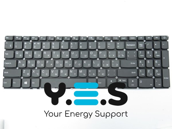 Клавіатура для ноутбуків Lenovo IdeaPad 320-15 / 320-15ABR / 320-15IAP / 320-15AST / 320-15IKB / 320-15ISK / 330-15IKB / 330-15ICH / 330-15ICN / 330-15 / S145-15IWL, сіра (RU), OEM