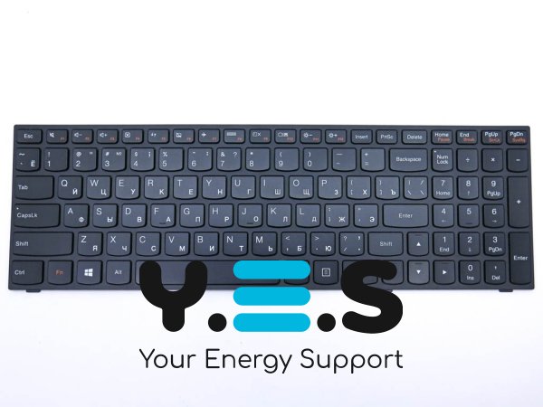 Клавіатура з підсвіткою для LENOVO IdeaPad G50, G50-30, G50-45, G50-70, G70, G70-70, G70-80, Z50-70, Z50-75, Z70-80 — RU розкладка, чорна, з чорною рамкою