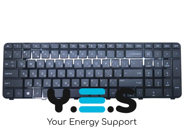 Клавіатура для ноутбука HP DV7-6000 / DV7-6100 / DV7-6200 — RU, чорна, з рамкою