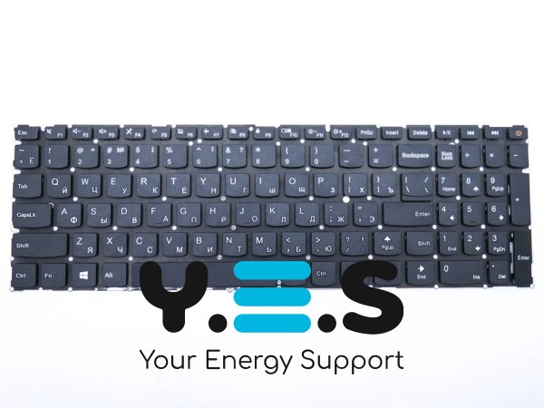 Клавіатура для ноутбука Lenovo IdeaPad 110-15IBR / 110-15ACL / 110-15AST — розкладка RU, чорна, без рамки, OEM
