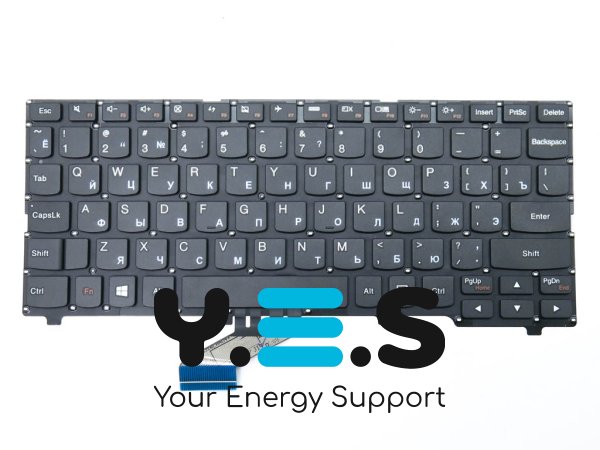 Клавіатура для ноутбука LENOVO IdeaPad 110S-11IBR — RU, чорна, без рамки (Original)