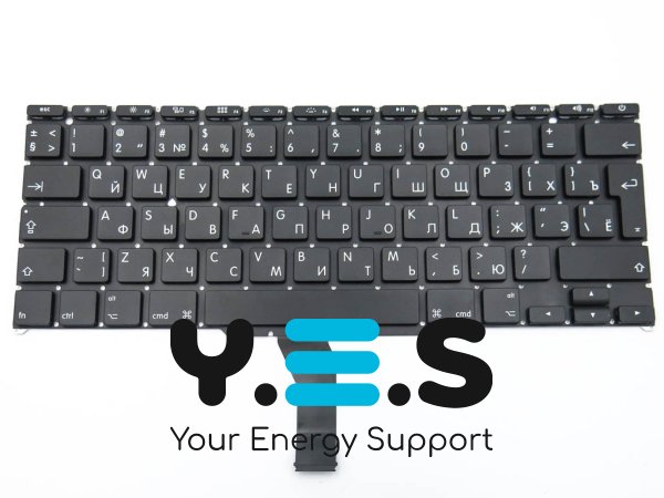 Клавіатура для Apple MacBook Air 11.6" (2011–2014) — сумісна з A1370, A1465 (MC505, MC506), розкладка RU, клавіша Enter велика