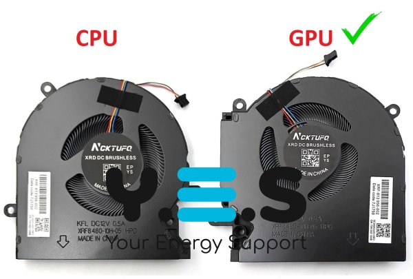 Вентилятор GPU 12V для ноутбука HP OMEN 15‑EK/15‑EN (TPN‑Q238/Q236)