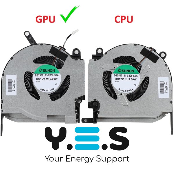 Вентилятор GPU 12V для ноутбука HP OMEN 16-K/16-N (TPN-Q280/Q281)