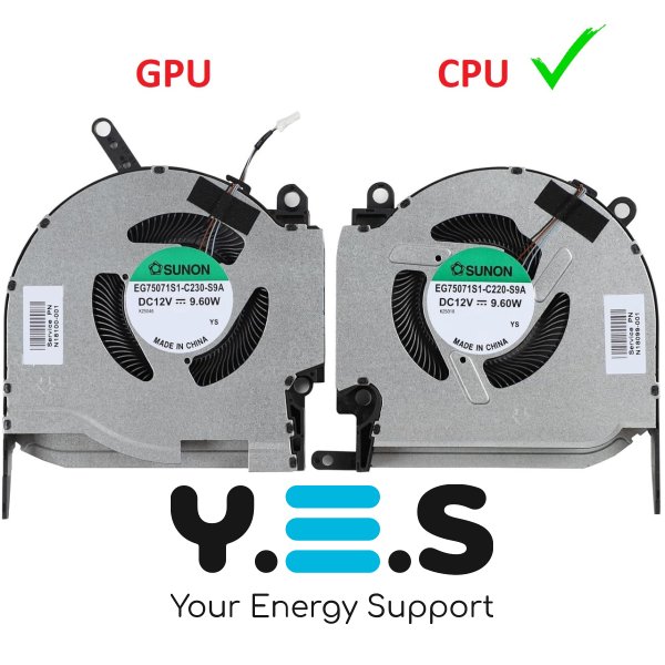 Вентилятор CPU 12V для ноутбука HP OMEN 16-K/16-N (TPN-Q280/Q281)