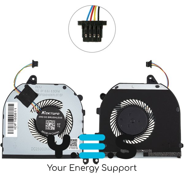 Вентилятори CPU+GPU для ноутбука Dell XPS 15 9560/9570 (комплект)