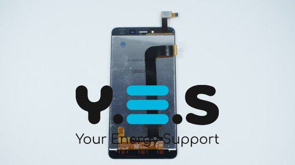 Дисплей Xiaomi Redmi Note 2 чорний у зборі з тачскріном, без рамки