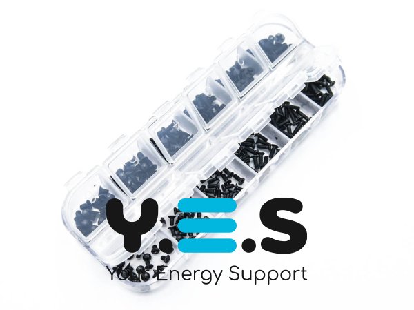 Набір чорних гвинтів для ноутбука 240шт (12 видів×20): корпусні болти M2/M2.5/M3