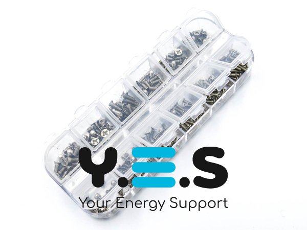 Набір гвинтів для ноутбука 240 шт (12×20): корпусні M2/M2.5/M3, нікельовані