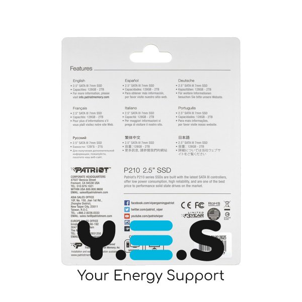 SSD Patriot P210 128GB 2.5" SATA III TLC 3D, 430/450 МБ/с (P210S128G25)