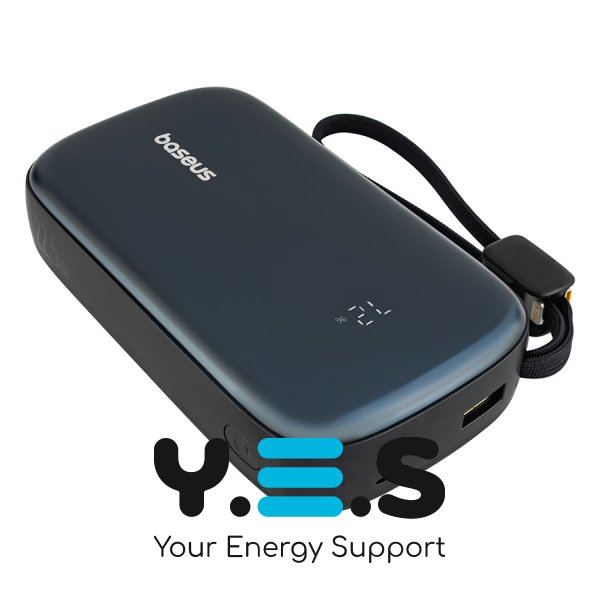 Павербанк Baseus EnerFill FC21 Qpow 3 Ultra 20000мА·год 22.5W, дисплей, знімний кабель, Cosmic Black (E0027M00)