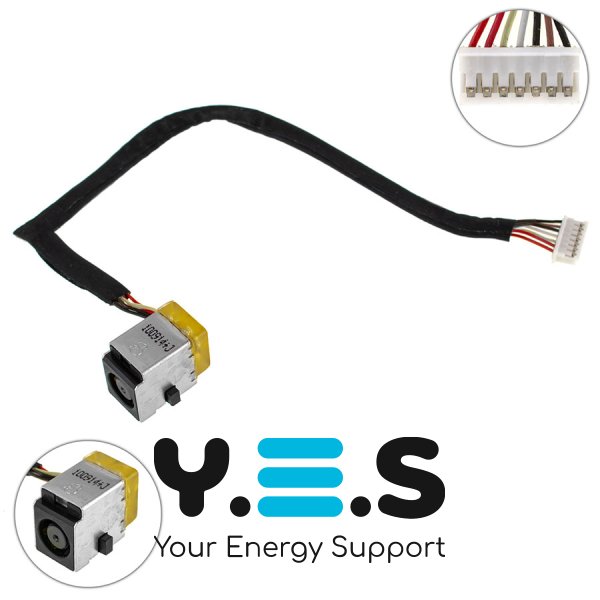 Б/в роз’єм живлення + USB для ноутбука HP 4525s з кабелем, P/N 613224-001