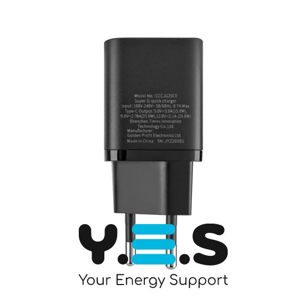 Зарядний пристрій Baseus Super Si 25W USB‑C Quick Charger EU, чорний (CCSP020101)