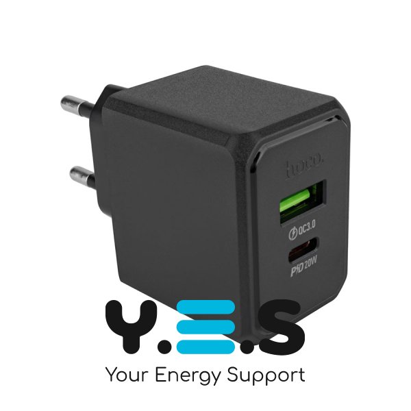 Зарядний пристрій HOCO CS14A Ocean Black, PD 20W + QC3.0 (6942007603898)