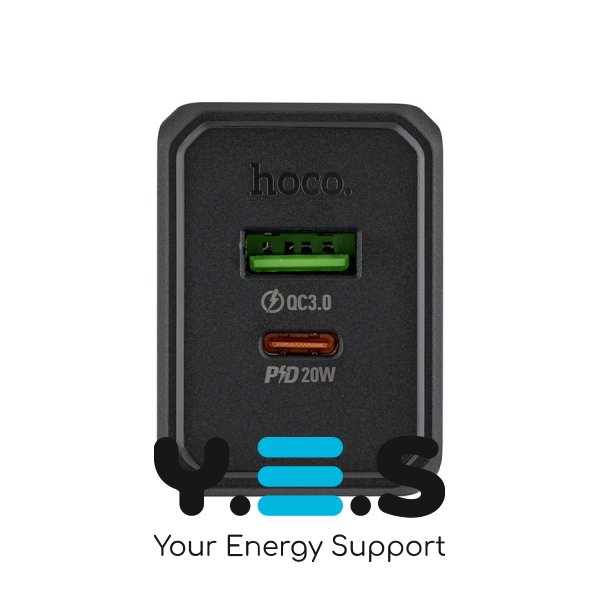 Зарядний пристрій HOCO CS14A Ocean Black, PD 20W + QC3.0 (6942007603898)