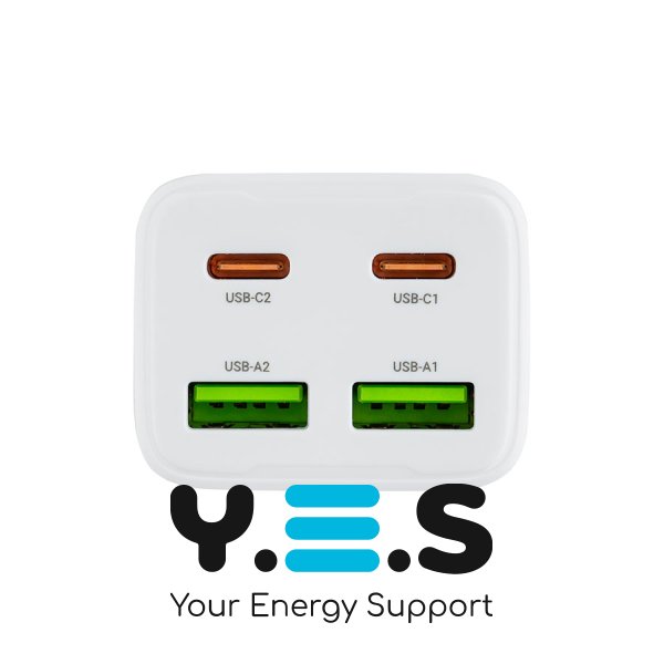 Зарядний пристрій HOCO N56 Fundador 2×USB‑C+2×USB PD 30W, білий (6942007632508)