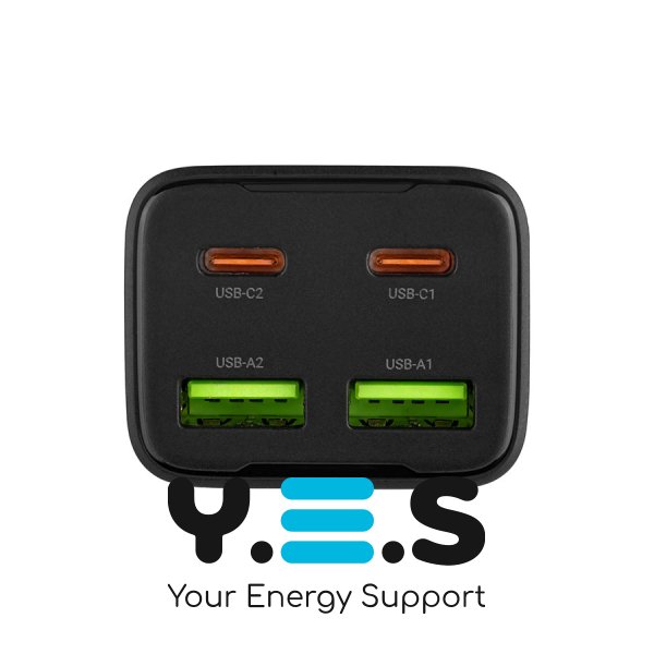 Зарядний пристрій HOCO N55 Fundador 2xUSB-C+2xUSB PD 20W, чорний (6942007632430)