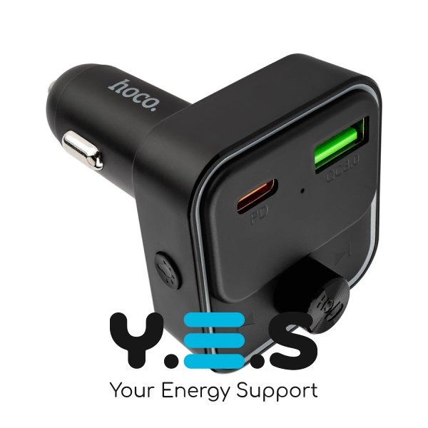 Автозарядка HOCO E81 Fantasy з FM-модулятором, PD 30W + QC3.0, BT, чорна