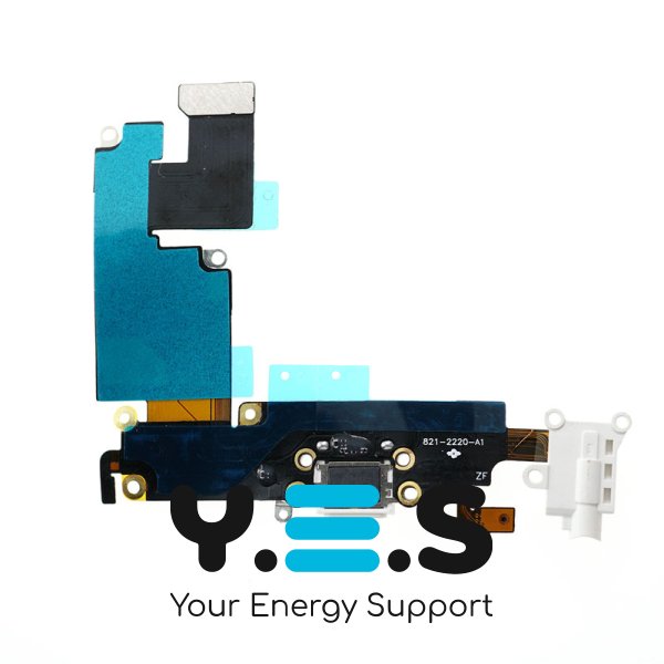 Шлейф с разъемом зарядки и компонентами для Apple iPhone 6+ Plus, white