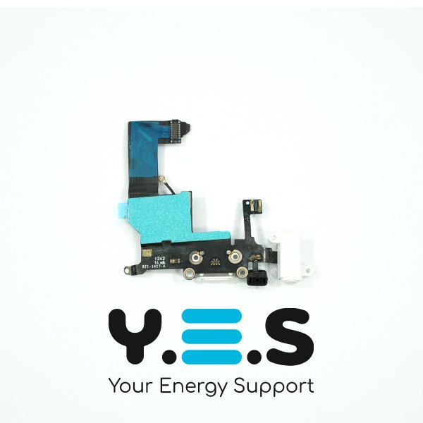 Шлейф с разъемом зарядки и компонентами для Apple iPhone 5, white