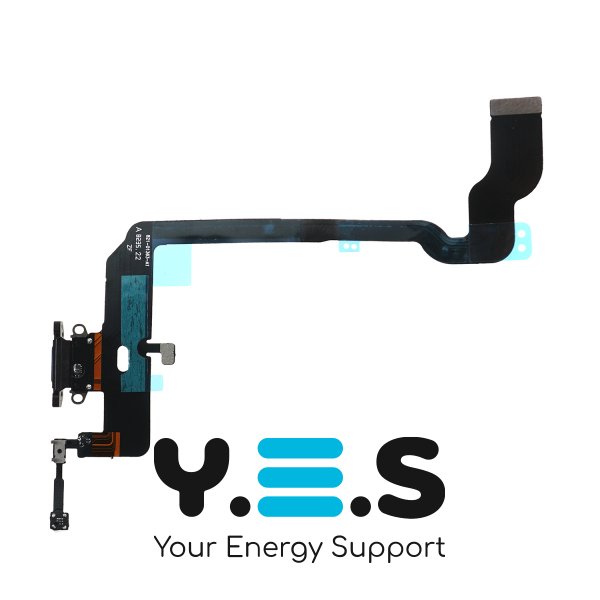 Шлейф с разъемом зарядки и компонентами для Apple iPhone XS, black