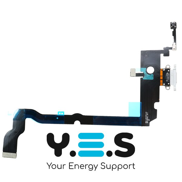 Шлейф с разъемом зарядки и компонентами для Apple iPhone XS Max, silver