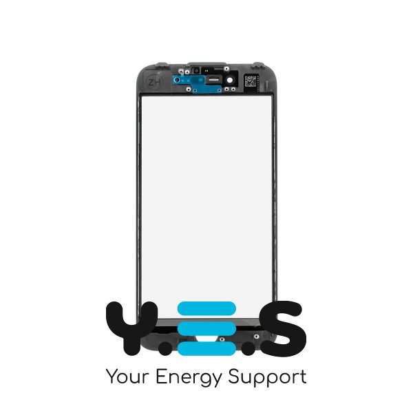 Скло корпусу з рамкою для Apple iPhone 7, чорне Original