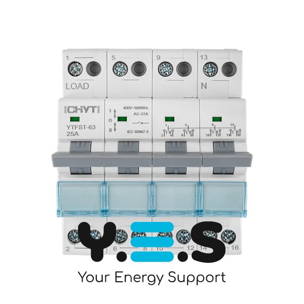 Перемикач напруги CHYT 2-0-1, 4P, 25A