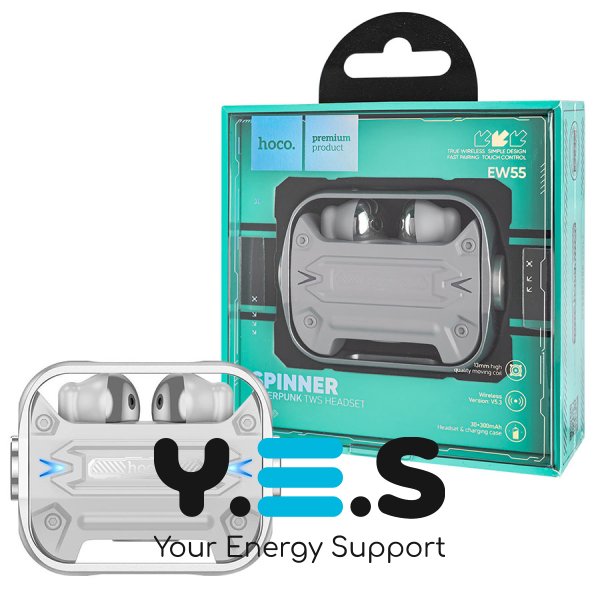 Бездротові навушники HOCO EW55 Trendy TWS, Bluetooth, ігрові, Silver (6942007605229)
