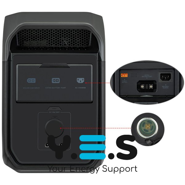 Зарядна станція EcoFlow DELTA 3 1024Wh 1800W, китайські розетки з перехідниками