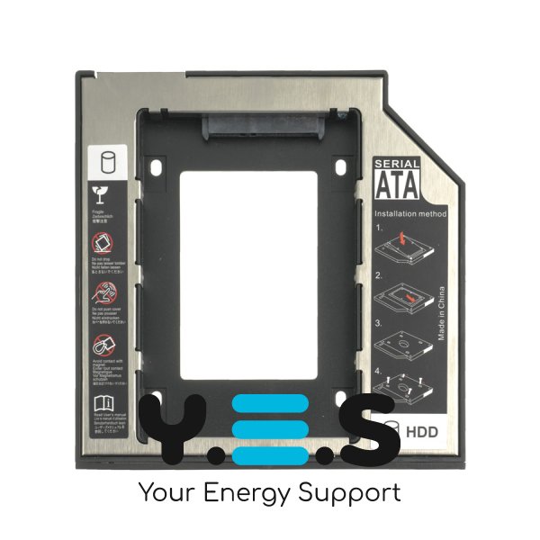 Карман Optibay для 2.5" SATA HDD/SSD 9.5 мм замість SATA-приводу ноутбука, матовий