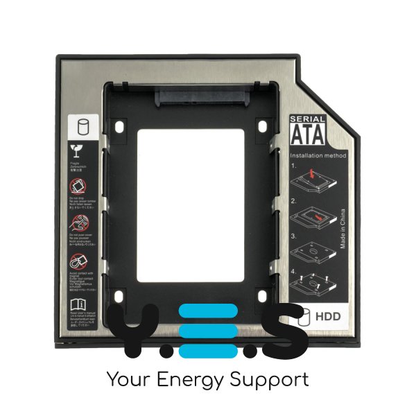 Карман-caddy Optibay для 2.5" SATA HDD/SSD 12.7 мм замість DVD-привода ноутбука, матовий